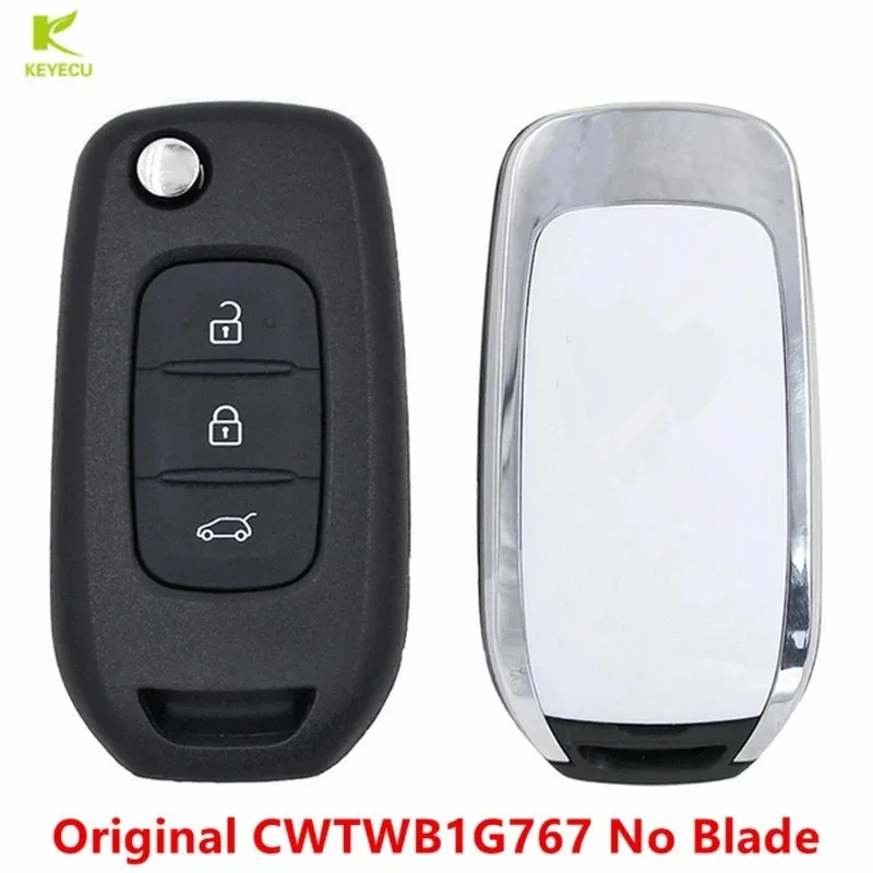 

KEYECU Original Remote Flip Car Key 433MHZ 4A CHIP for Renault Kadjar Captur Symbol Megane III 2013 -2017 CWTWB1G767 No Blade