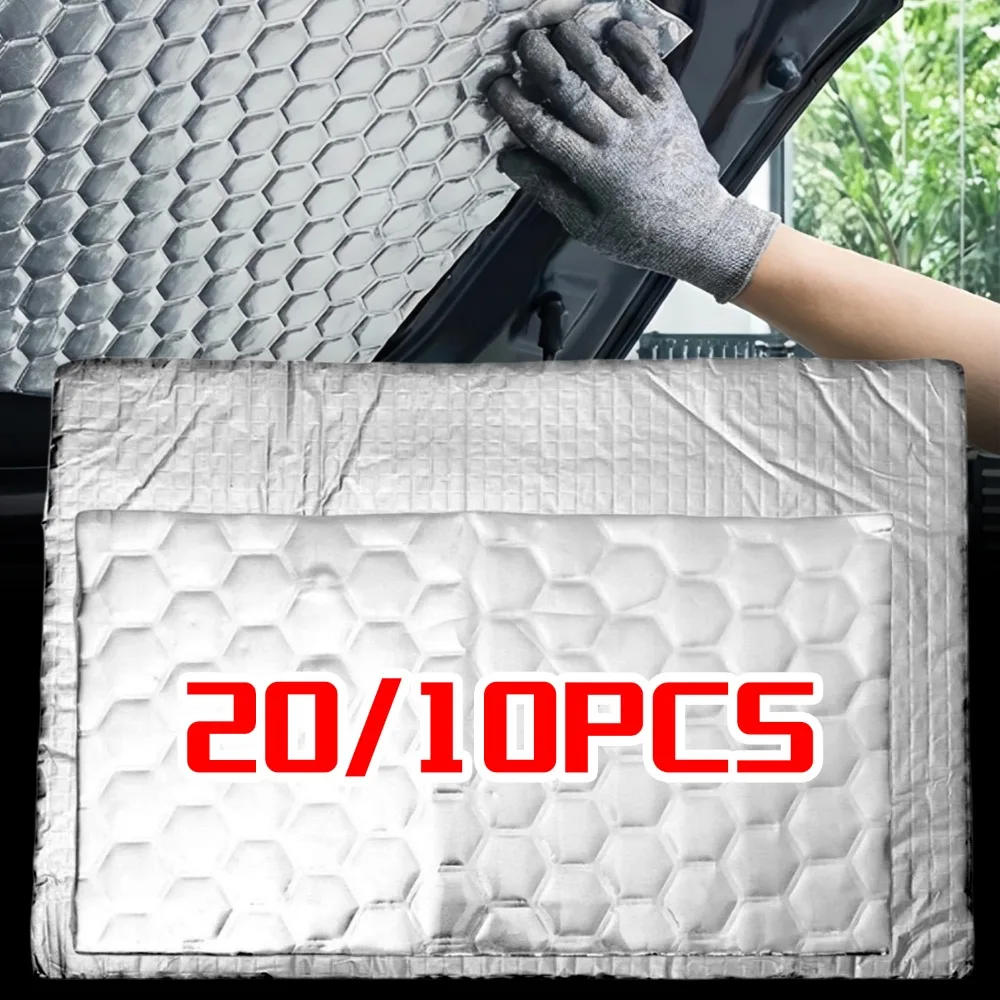 

Car Heat Sound Insulation Mat Auto Engine Vibration Damping Moistureproof Butyl Rubber/ Aluminum Foil Deadener Heat Shield Decal