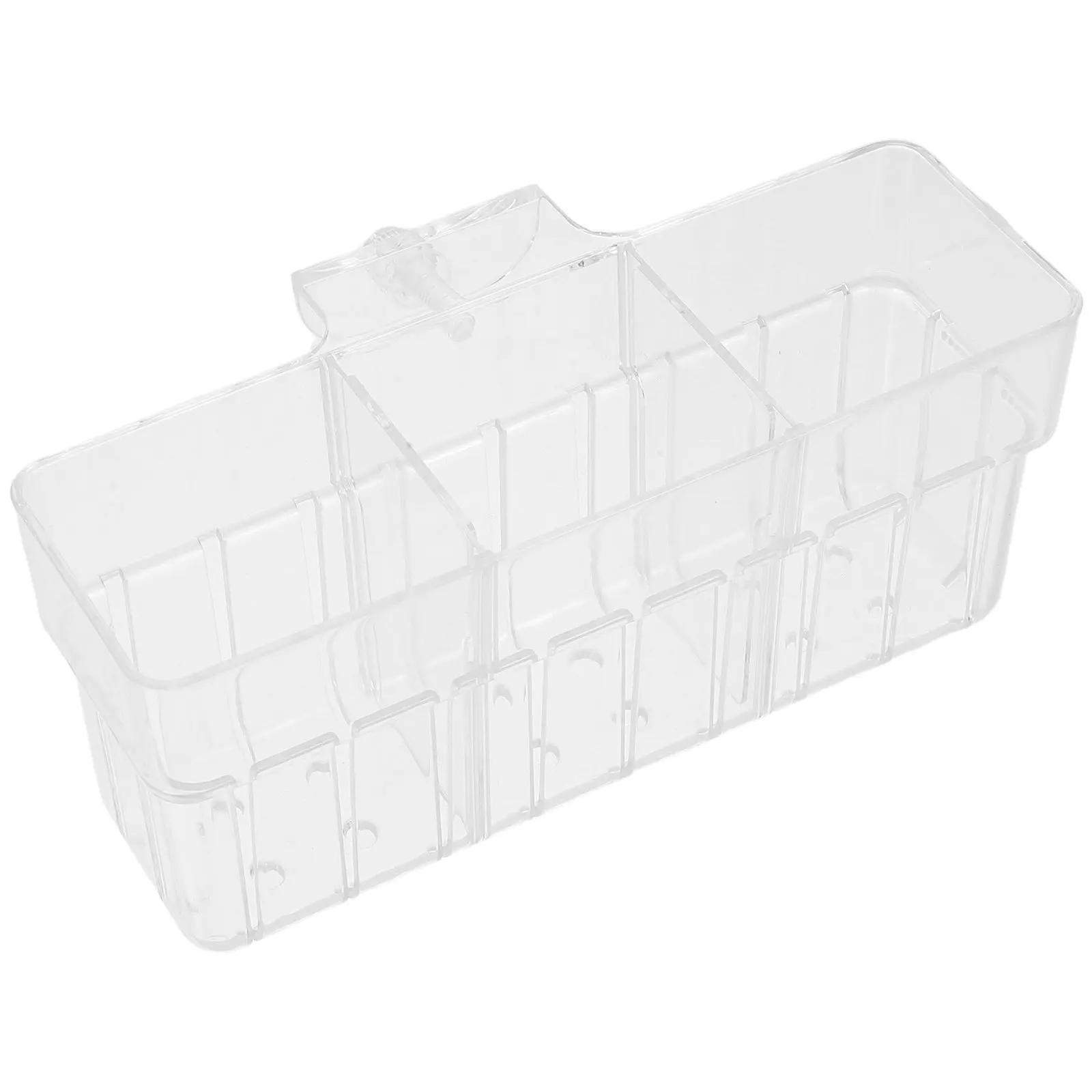 Clear Three Compartment Hydroponic Plant Basket Wall Mounted for Aquarium Fish Tank Plant Holder Aquatic Growing Cup Aeration