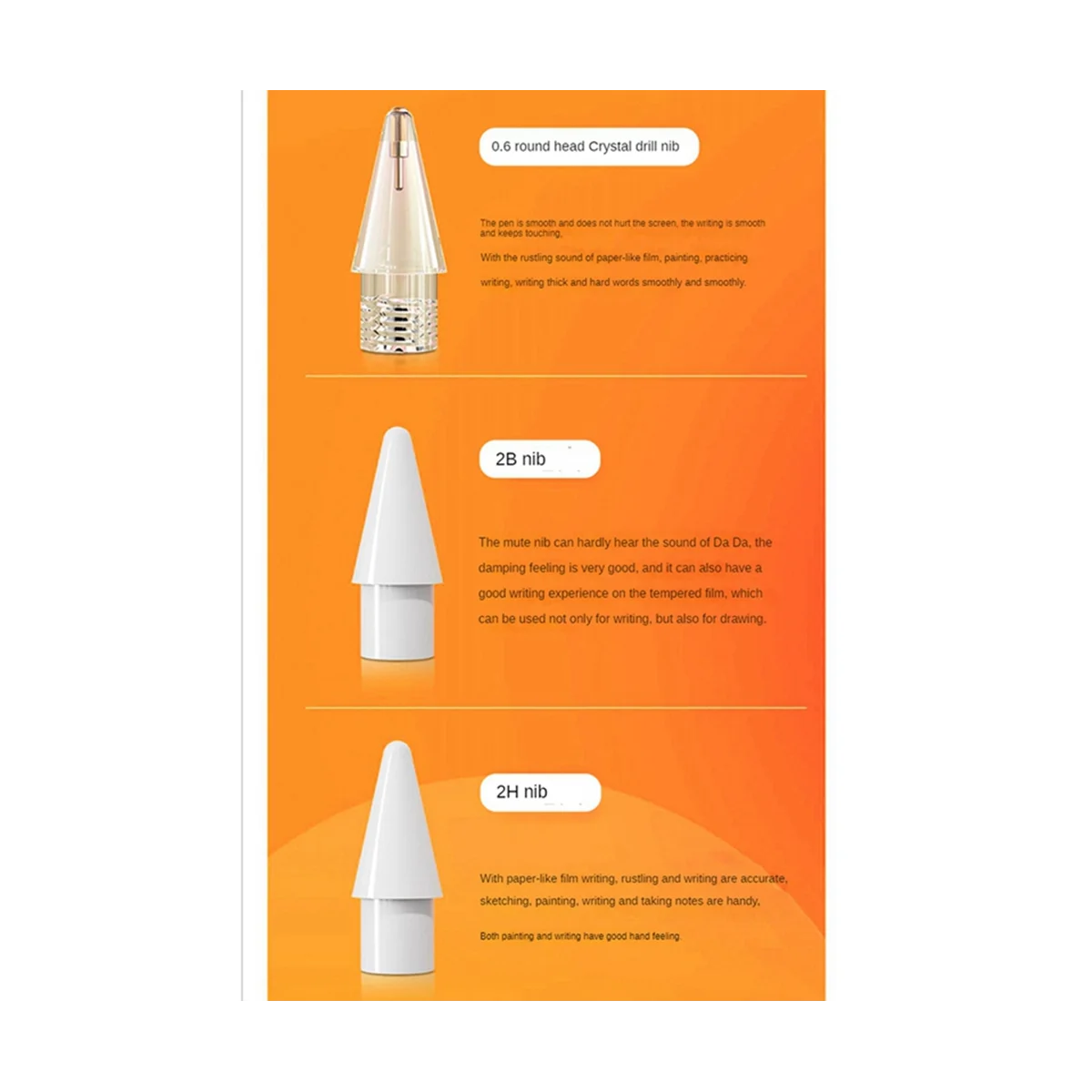 Per Apple Pencil 1/2 Pencil Tips sostituzione pennini matita stilo ad alta sensibilità 5 pz/set punte per penna pennino di ricambio, C