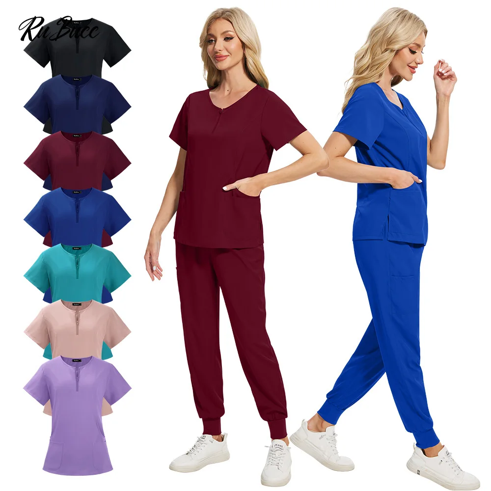

Medical Uniform Pet Surgery Uniform Women Dentist Nurse Work Clothes Women Health Care Nurse Set Multicolor Medical Scrubs Suits