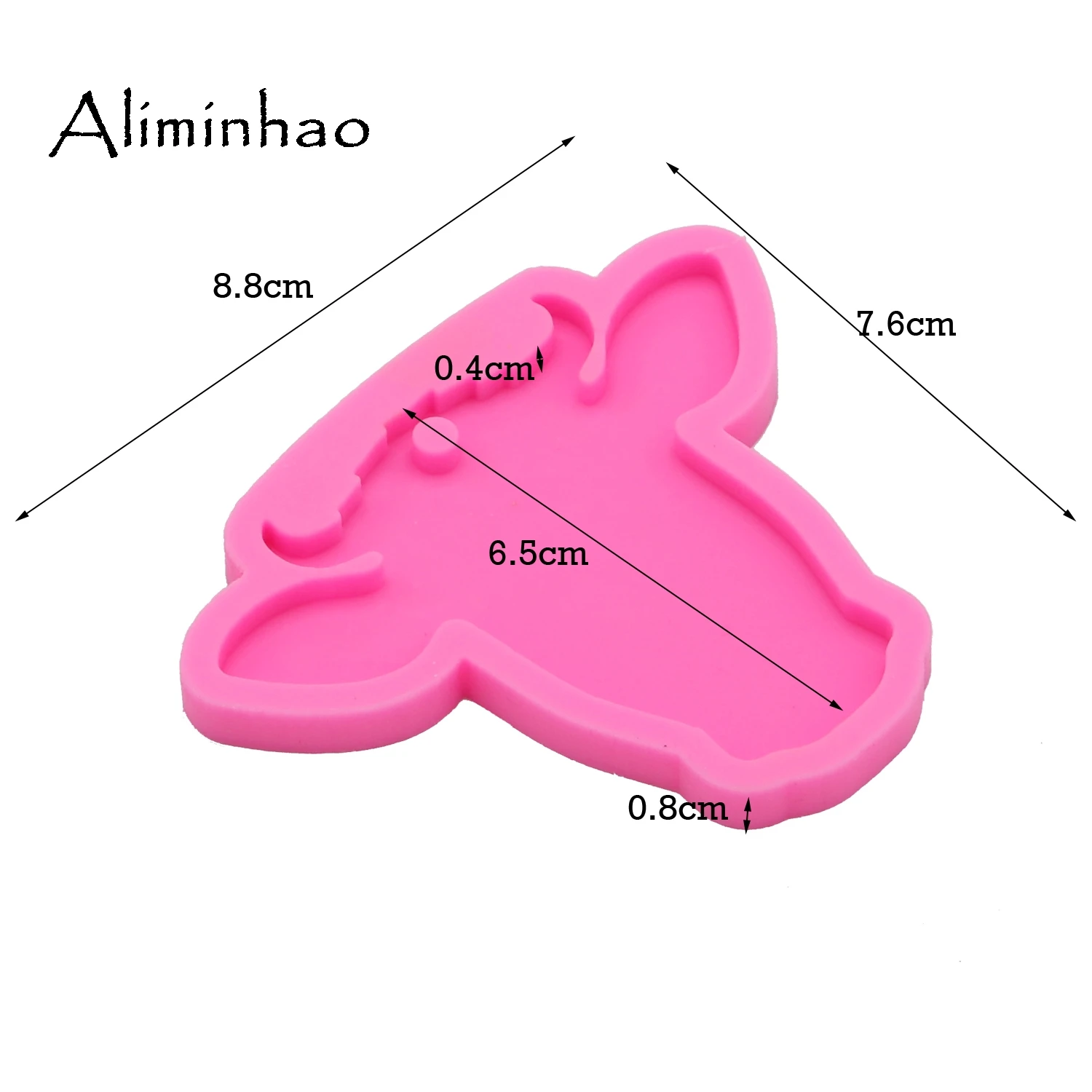 DY0095 Shiny Cow/Bull Head Keychains Silicone Mold DIY Jewelry Making with Epoxy Resin - Fondant Chocolate Cake Molds