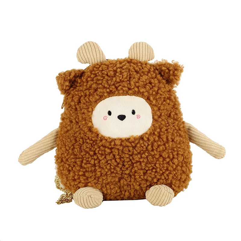 Sac à bandoulière mignon Kawaii pour filles, sac à beurre de dessin animé en peluche, sac à bandoulière créatif pour enfants, nouvelle mode pour étudiants