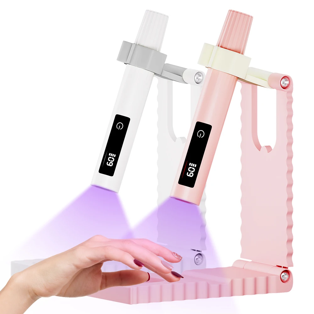 

UV Nail Light Handheld Nail Lamp - Timer, Stand & LED Indicator, Portable Rechargeable Nail Dryer for Fast Extension, Gel Nails
