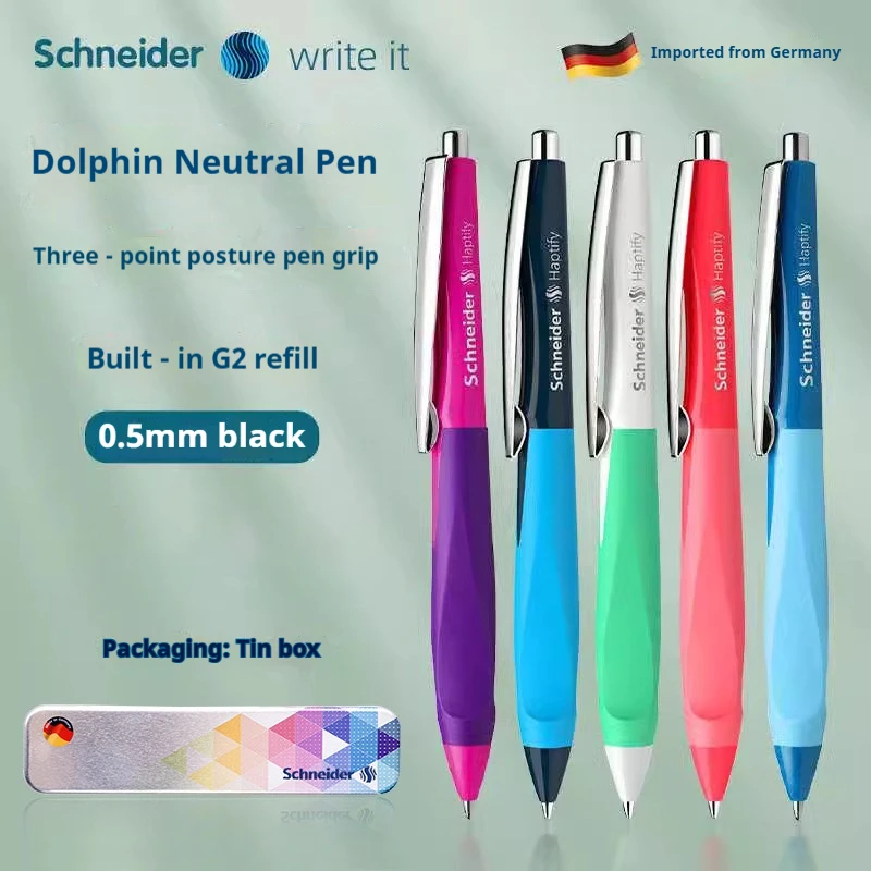 Schneider Dolphin Gel Pen 0.5mm G2 Refill Stainless Steel Nib Smooth Writing Quick Dry Ink Replaceable Germany Quaility Supplies
