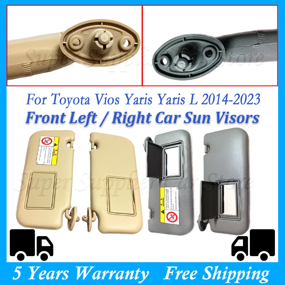 NUEVA Visera Solar Delantera Izquierda y Derecha Gris Beige para Toyota Vios Yaris Yaris L 2014 2015 2016 2017 2018 2019 2020 2021 2022 2023