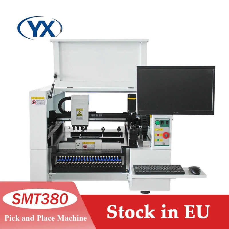 สต็อกใน EU แนวตั้งเสร็จสมบูรณ์ Smt Line SMT380 หลอดไฟ Led เลือกและวาง Surface Mount อุปกรณ์เครื่อง Smd Assembly Machine