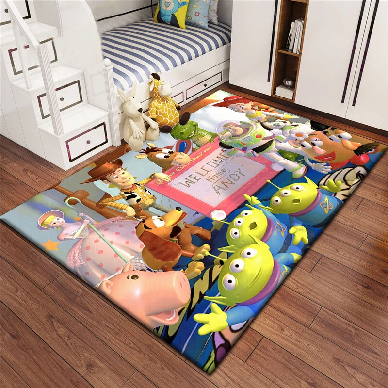 Toy Story Cartoon HD Printed Carpet Living Room Bedroom balcony Entry Door Mat Sofa Fireplace Home Decoration Carpet Camp Rug