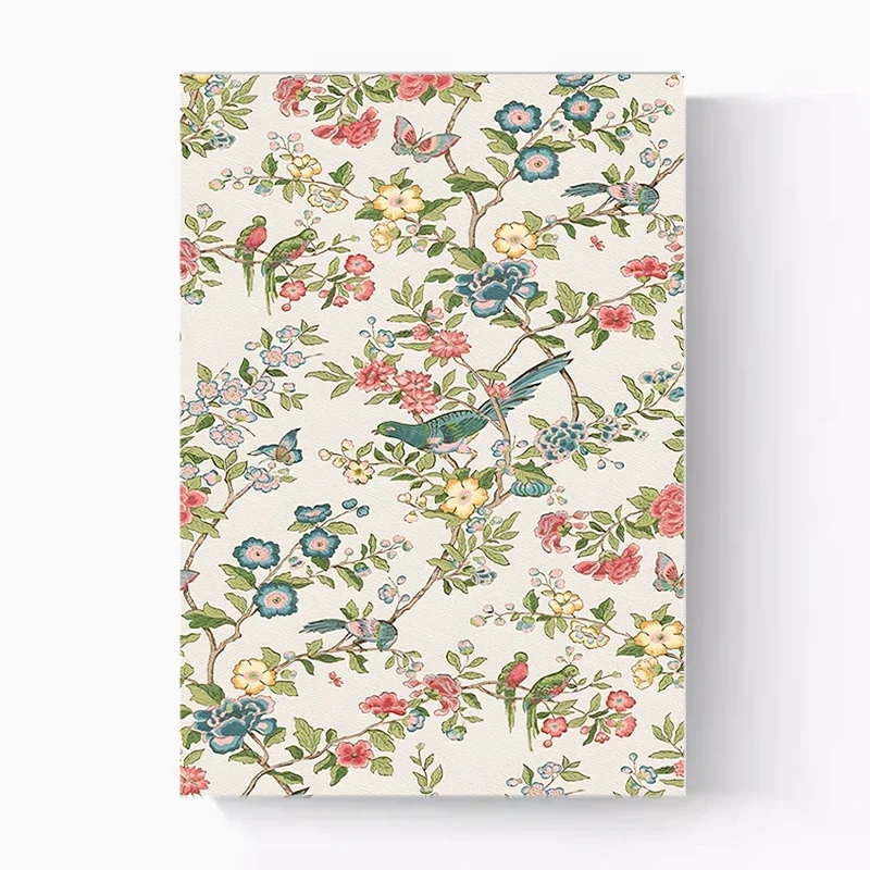 Flower and bird solid wood lacquer painting living room sofa background wall three-dimensional painting