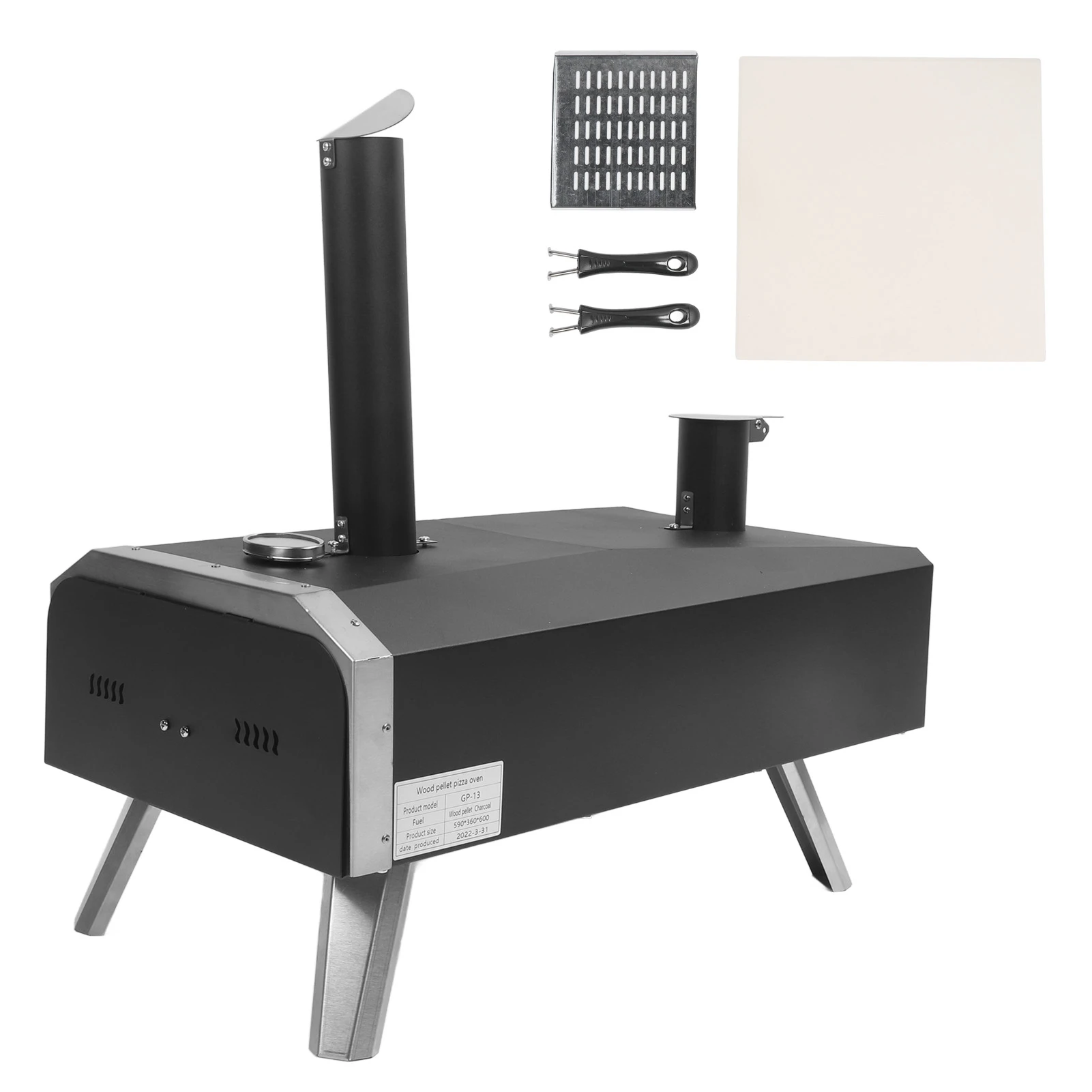 

Pizza Oven Adding Smoky Flavor Wood Fired Pizza Maker Portable Balanced Combustion Food Grade Stainless Steel for Backyard