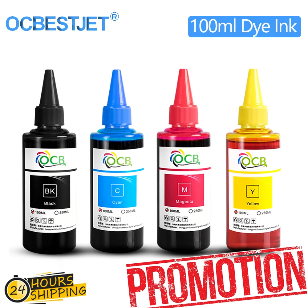 Garrafa de tinta corante para Epson, tinta universal, compatível para reabastecer cartuchos de tinta para impressora Epson HP Canon Brother, tinta a