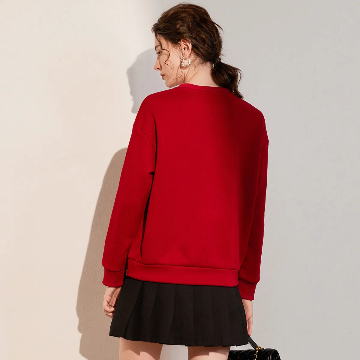 LOUIS YAO New Casual Loose Women's Sweatshirts 2025 Autumn Tops Winter Christmas Themed Printed Shoulder Sleeves Hoodie