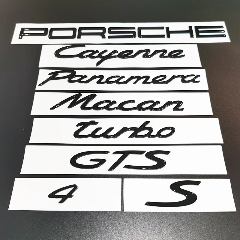 3D ABS Car Rear Trunk Emblem Creative Decoration Sticker Letters Logo For Porsche Turbo/GTS/Macan/Panamera/Boxster/Porsche