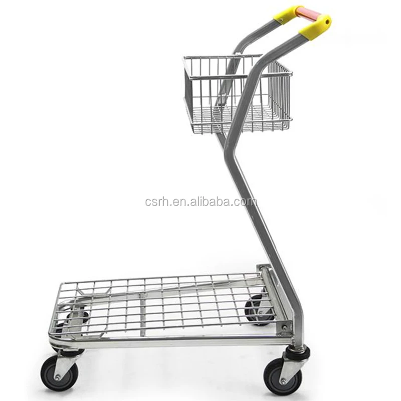 RH-SDB06 720 * 440 * 970 مم عربة تسوق ذات طبقات مزدوجة لمتجر الفاكهة #3