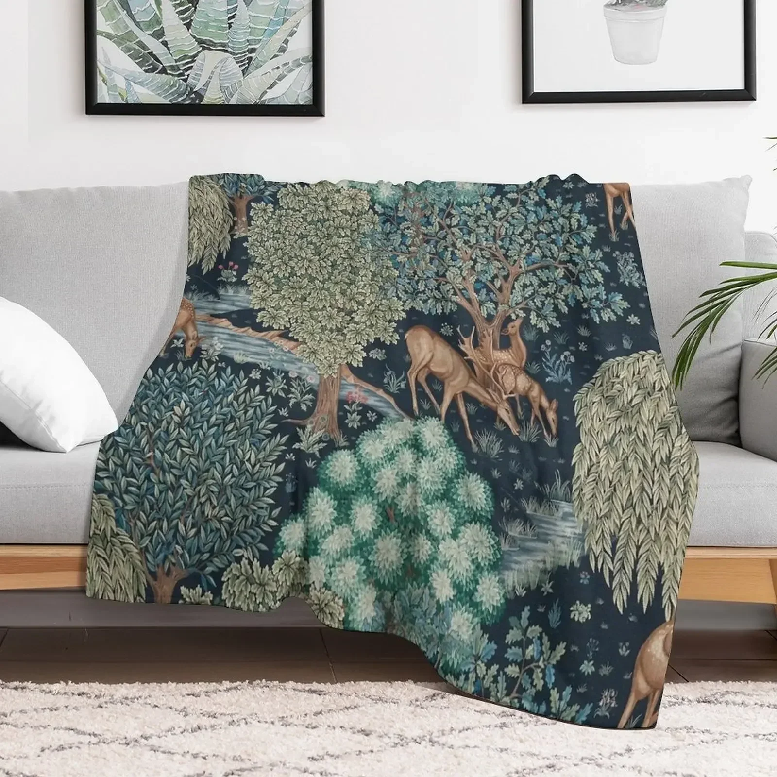 

William Morris The Brook Tapestry Throw Blanket Luxury Brand Flannel Blankets
