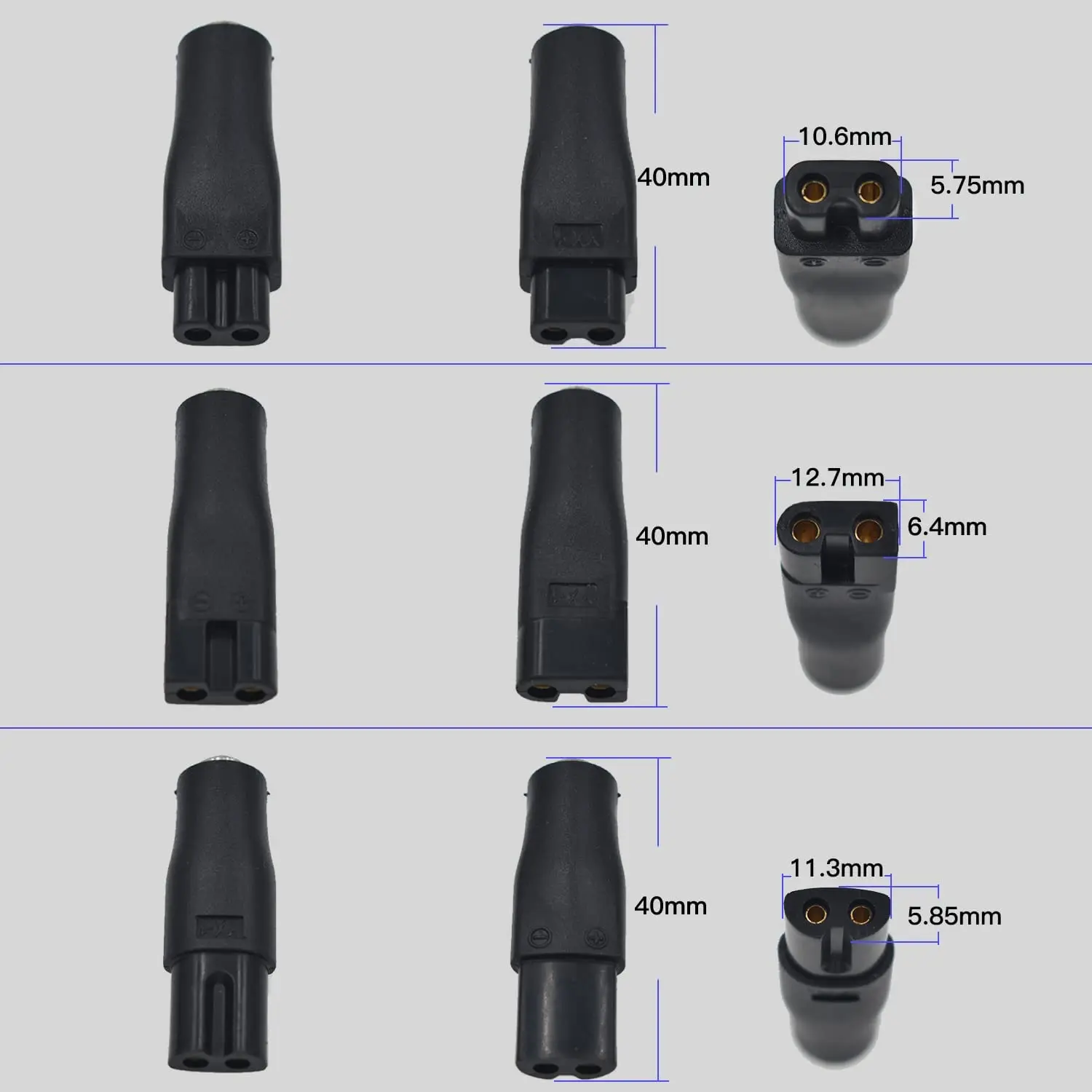 8 pces cabo de alimentação 5v substituição carregador usb adaptador adequado para todos os tipos de clippers de cabelo elétrico