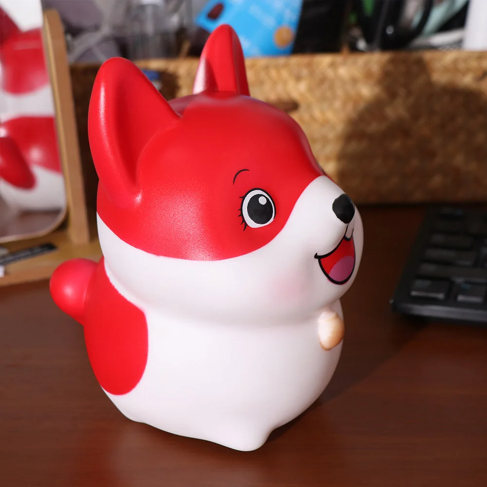 Corgi chien dessin animé tirelire prévention des chutes décoratif enfant tirelire Figure modèle dessin animé pièces de monnaie enfants/