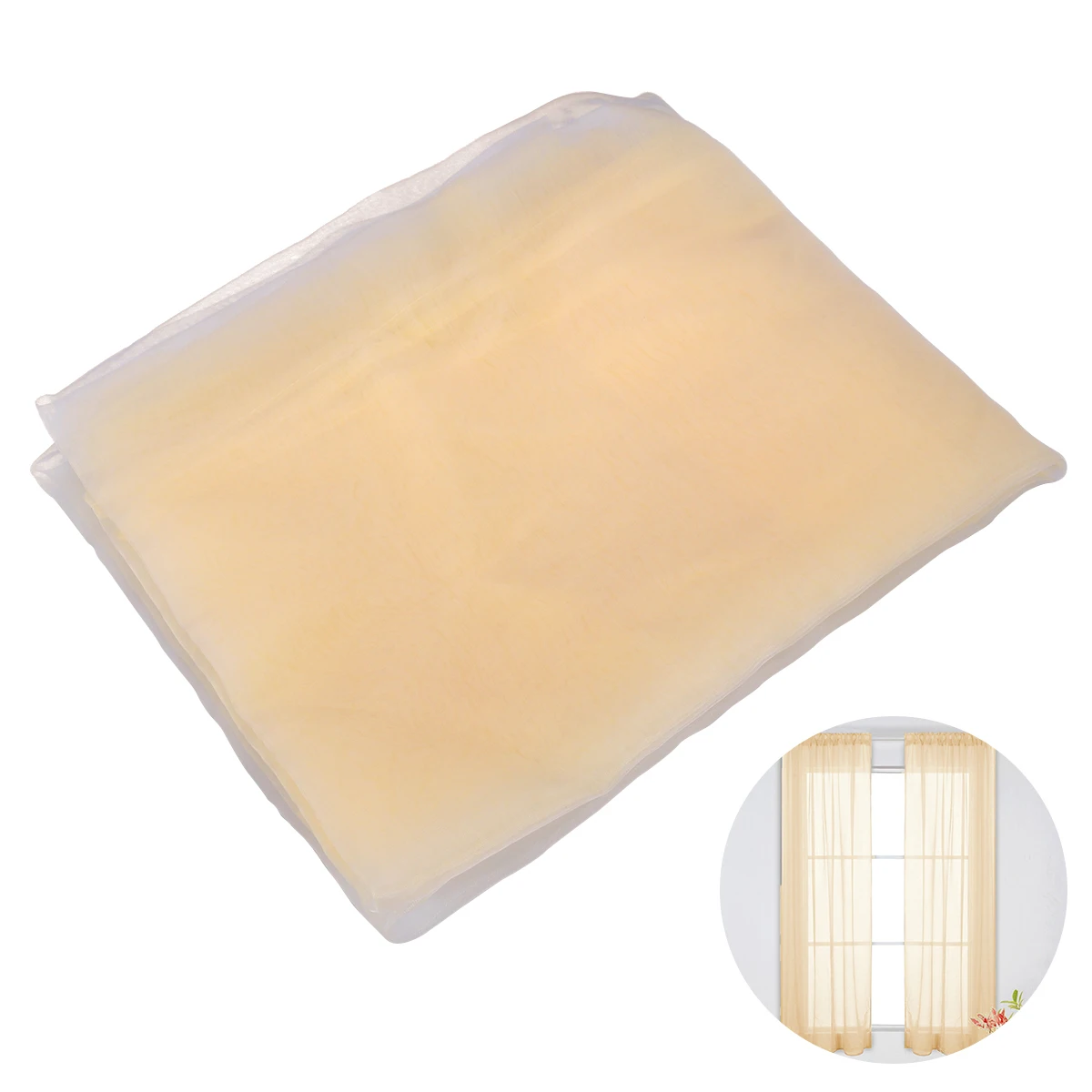 

Solid Color Transparent Tulle Window Sheer Window Screen Voile Curtains for Wedding Bedroom 100x200cm (Bright Yellow)