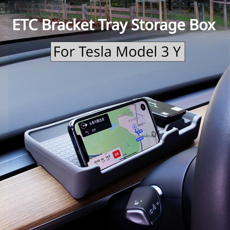 

ETC Bracket Tray for Tesla Model 3 Y Central Control Screen Rear Storage Box Waterproof Instrument Panel Tissue Car Accessories