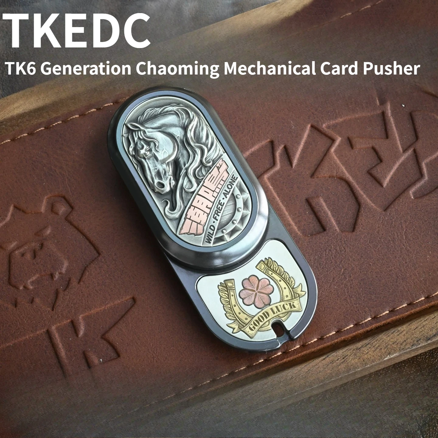 TKEDC6th Generation Tide Sound Dawn Zircon Black Mechanical Direct Push Rotating Fingertip Card Pushing Decompression Toy