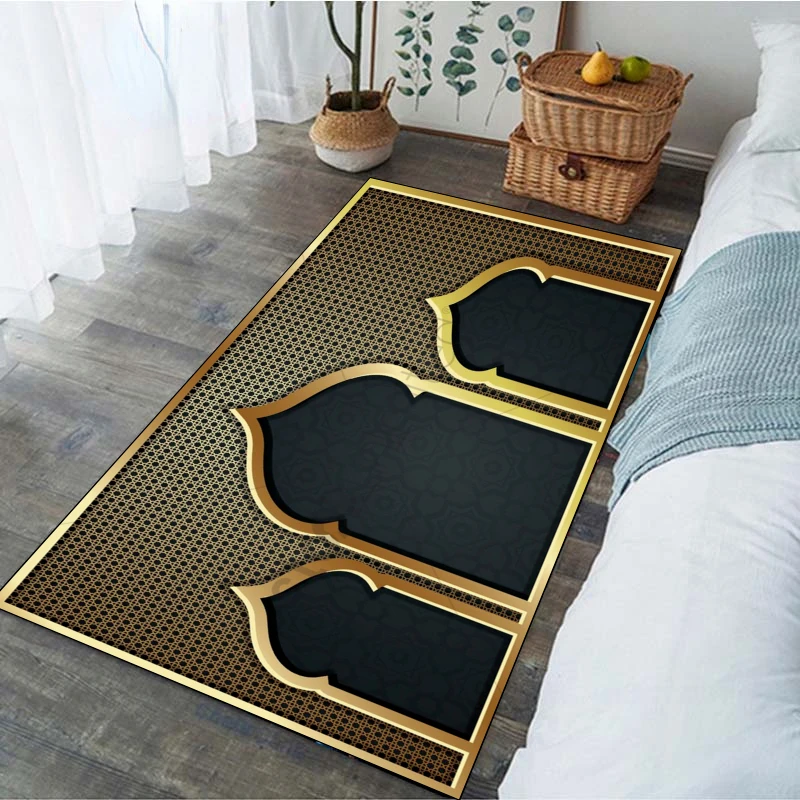 Islam Religious Muslim Ramadan Carpet Home Decoration Living Room Mat Kitchen Bathroom Non-slip Floor Mat Bedroom Bedside Rug