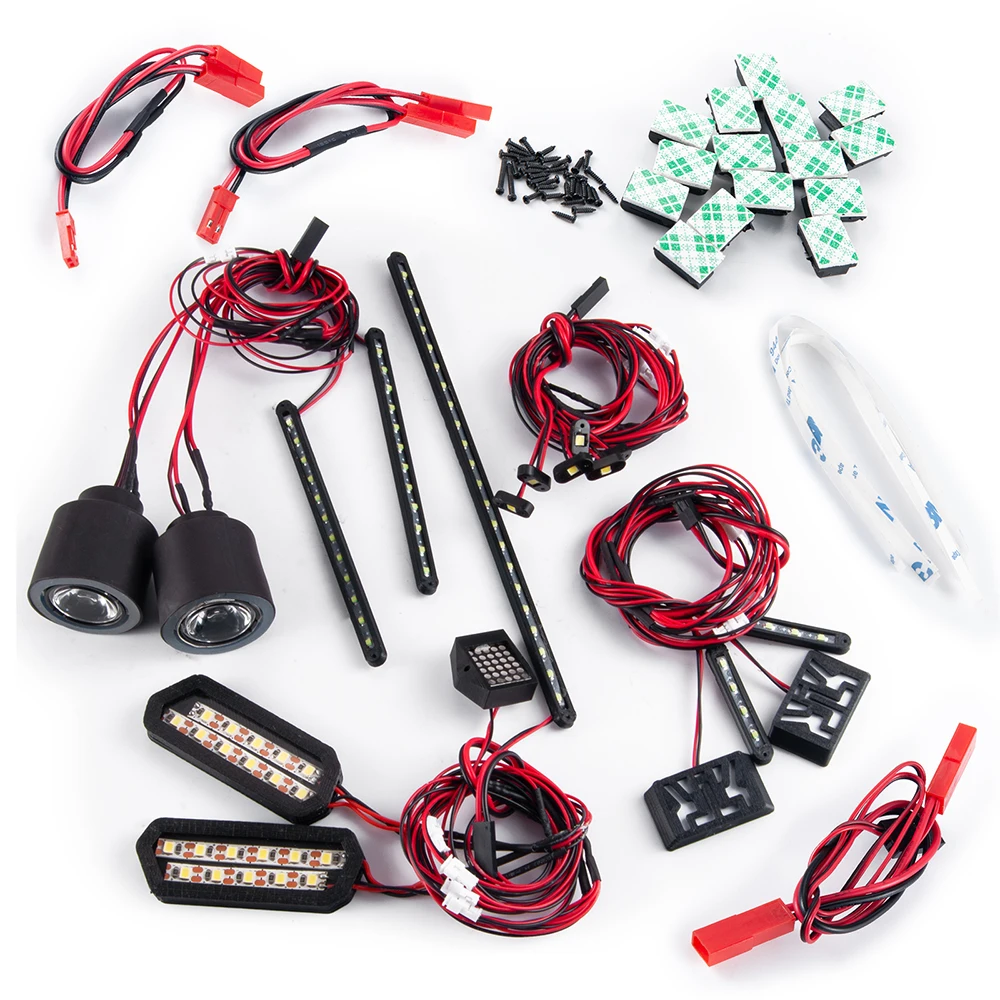 TRINOOD Front Headlight Rear Taillight Side LED Lights Group for 1/7 INFRACTION V2 6S RC Crawler Car Buggy Upgrade Parts