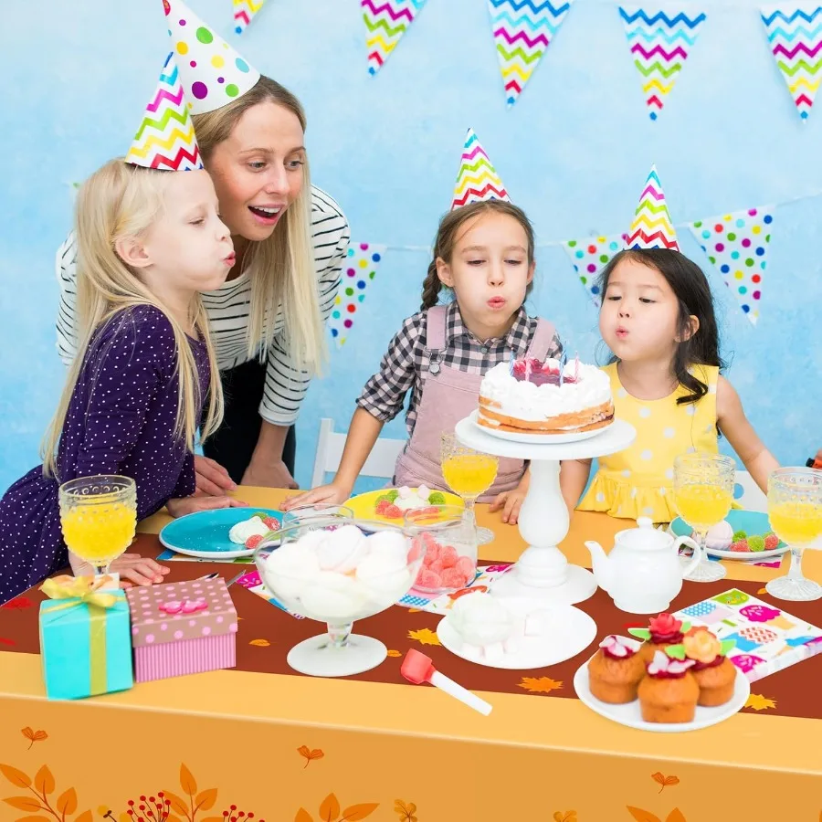 Nappe d'automne en plastique pour décorations de Thanksgiving, décoration de Table d'automne pour amis de Thanksgiving, feuilles florales, crique de Table pour