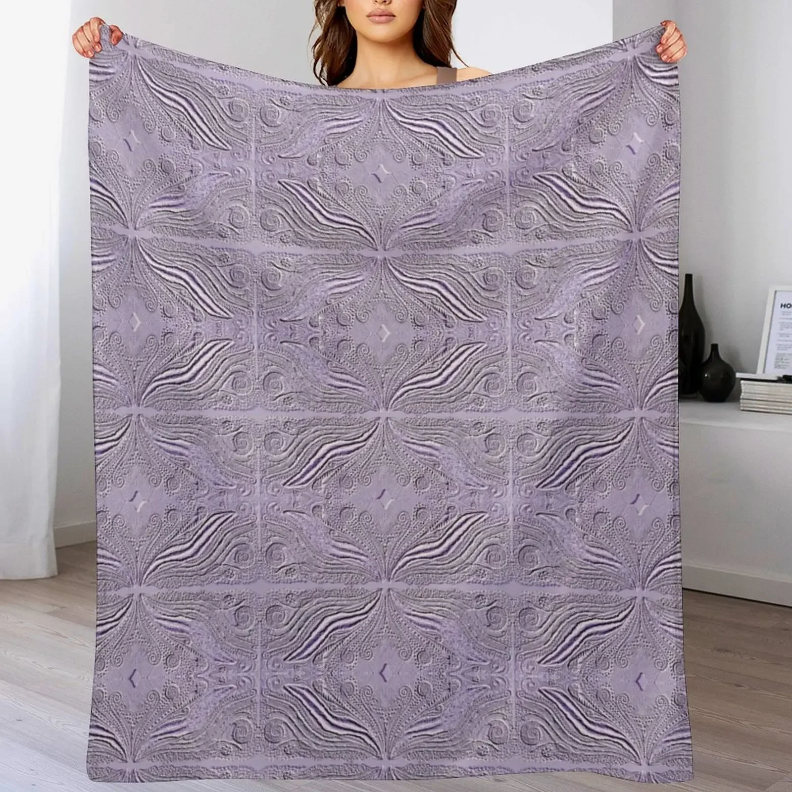 

Feathers Lilac Throw Blanket Luxury St Moving decorative Fashion Sofas Blankets
