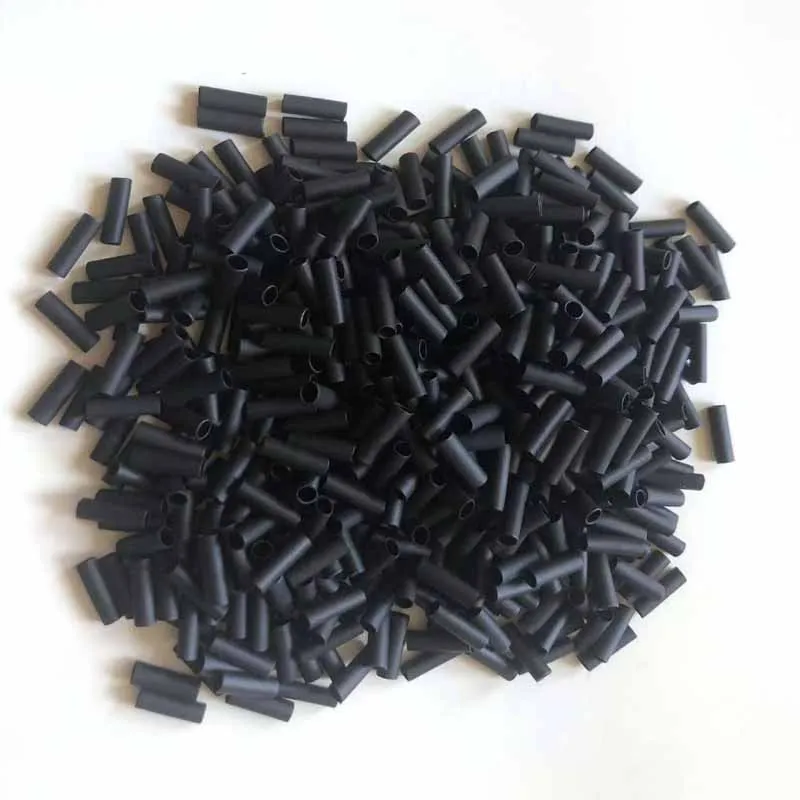 500 piezas de tubos termocontraíbles para extensiones de cabello sin adhesivo, negros y marrones transparentes, herramienta de fusión 3