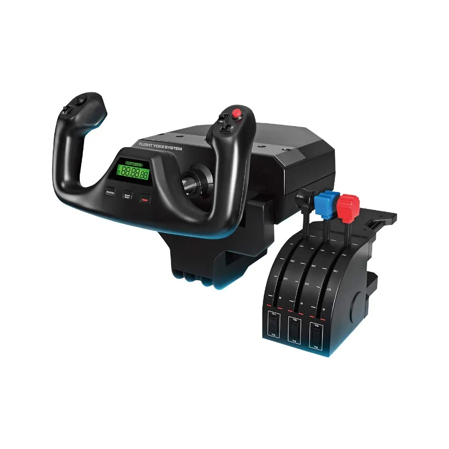 

Logitech G PRO Flight Yoke System Professional Simulation Yoke and Throttle Quadrant 3 Modes 75 Programmable Controls Configura