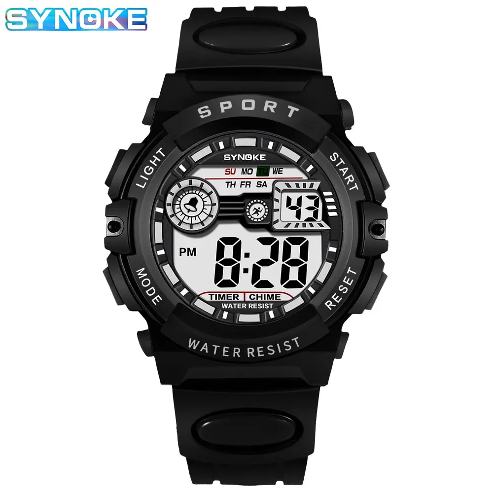 SYNOKE Men Student Movement Digital Watch Waterproof Fall Proof And Shock Resistant Multi Function Sports Watch Boy Luminous