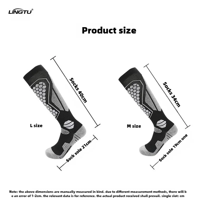 Nuovi calzini da sci professionali autunnali e invernali in lana ispessita da uomo e da donna, calzini da neve sportivi caldi a tubo lungo