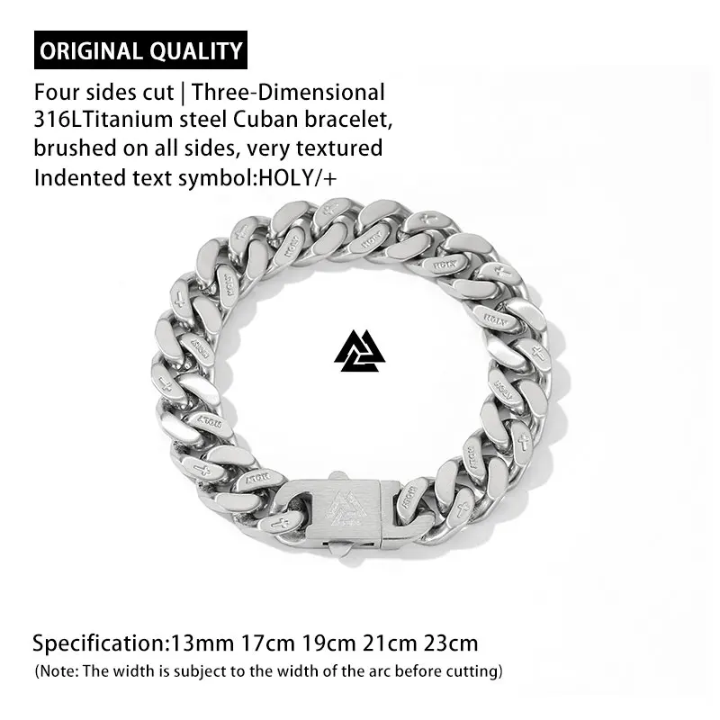 Original Cross Stainless Steel Cuban Bracelet Brushed Frosted Men and Women Couple Gift Faith Amulet Wholesale