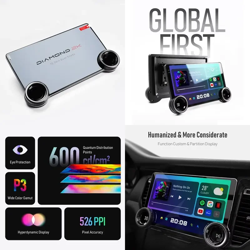 2026 Hot Sale 2K Android Car Dvd Player Stereo Car Dvd Player Android 10.1-Inch Dual-Knob Large-Screen Navigation &Split