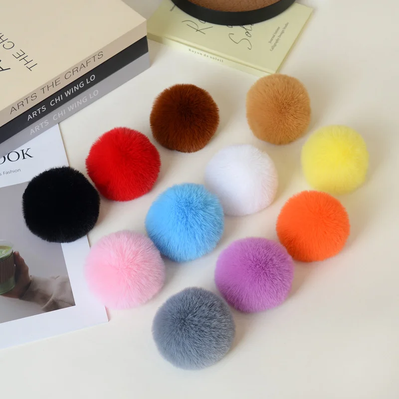 8CM Faux Fur Balls Artifici Plush PomPom Keychain Bag Pom Pom Ball Key Chain Pendant Scarf Hays DIY Pompon for Women Accessories