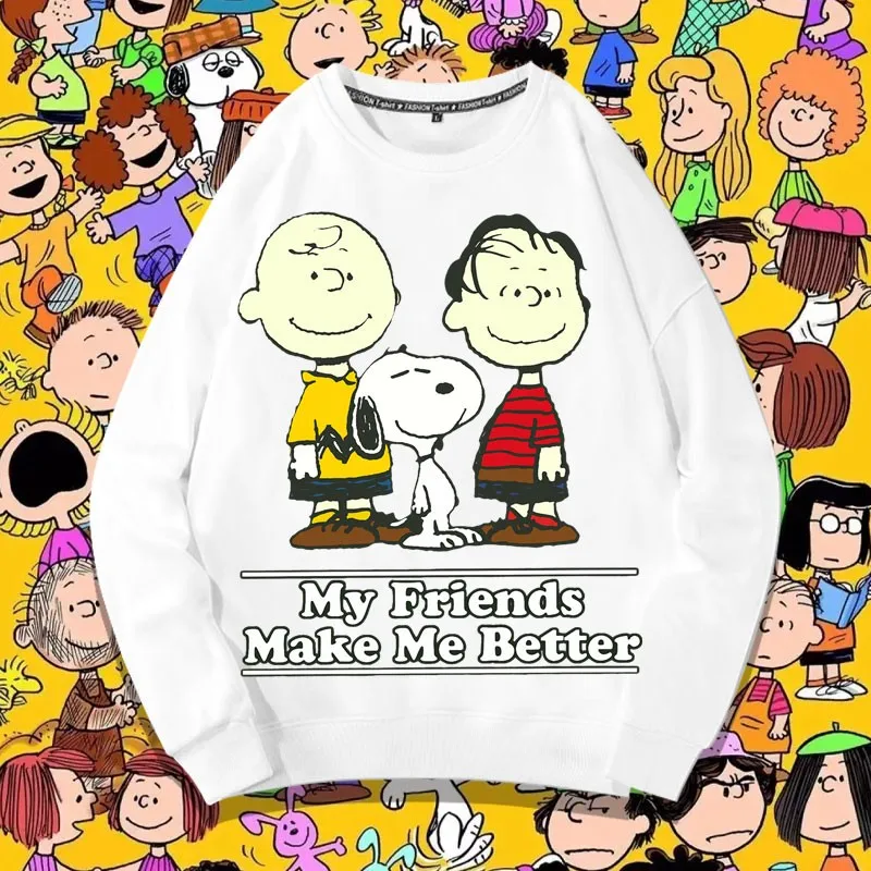 

Snoopy Snoopy Joint Crewneck Hoodie Men 2024 New All-match Animation Surrounding Boy Coat Loose Tide