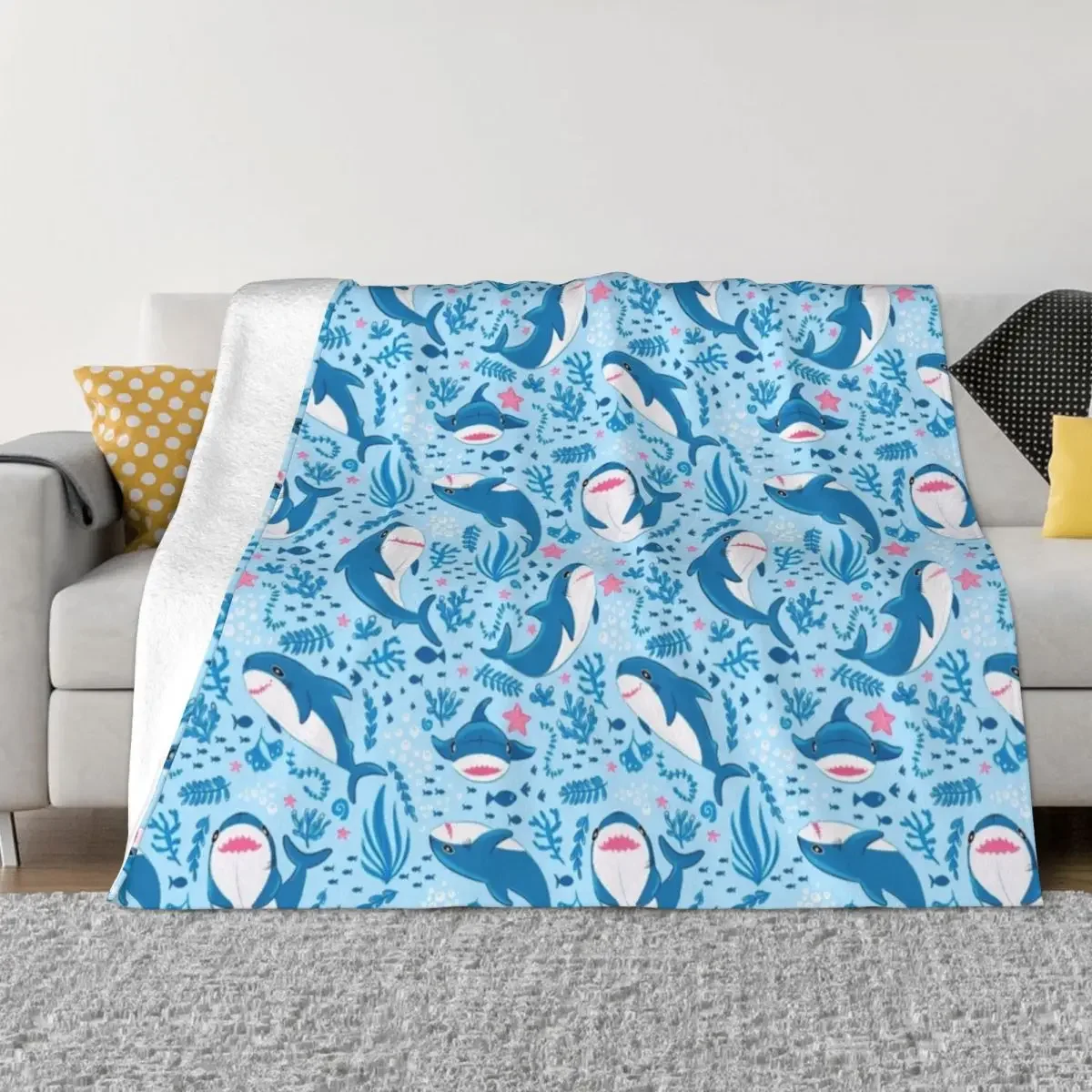 Blahaj shark Throw Blanket Decorative Throw decorative Thermals For Travel anime Blankets