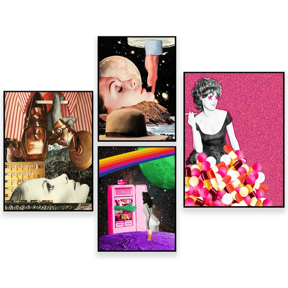 Feminist Digital Collage - Eat the Patriarchy Feminist Poster - Feminist Art Print - Aesthetic Room Decor