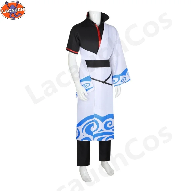 Gintama Cosplay Costumes Sakata Gintoki Anime Cosplay Costume Kimono Halloween Carnival Party Silver Soul Cosplay Costume Wigs J