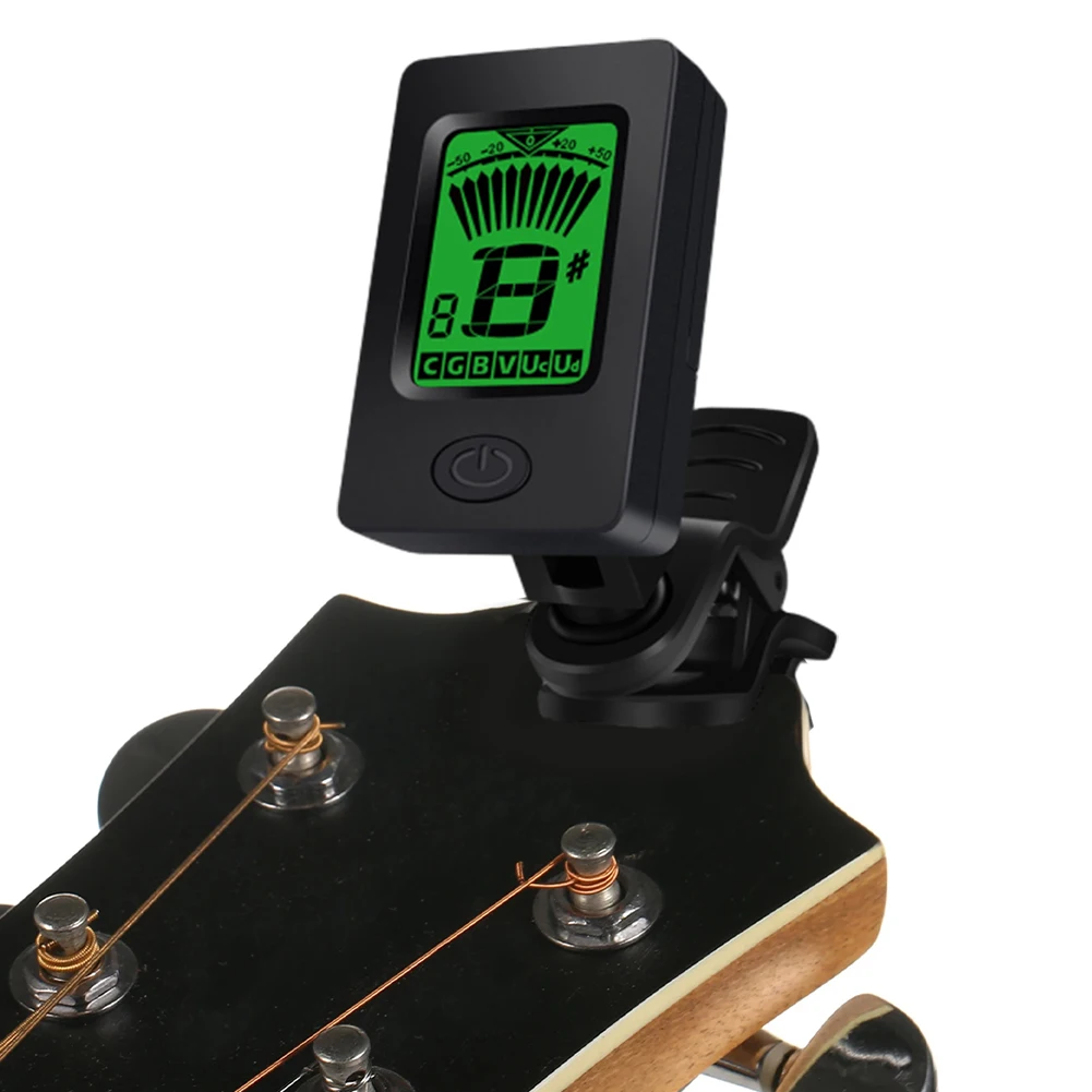 1pc Guitar Tuner Charging Rotatable Guitar Tuner Tunning Acoustic Electric Guitar Bass Mandolin Accessories Musical Equipment