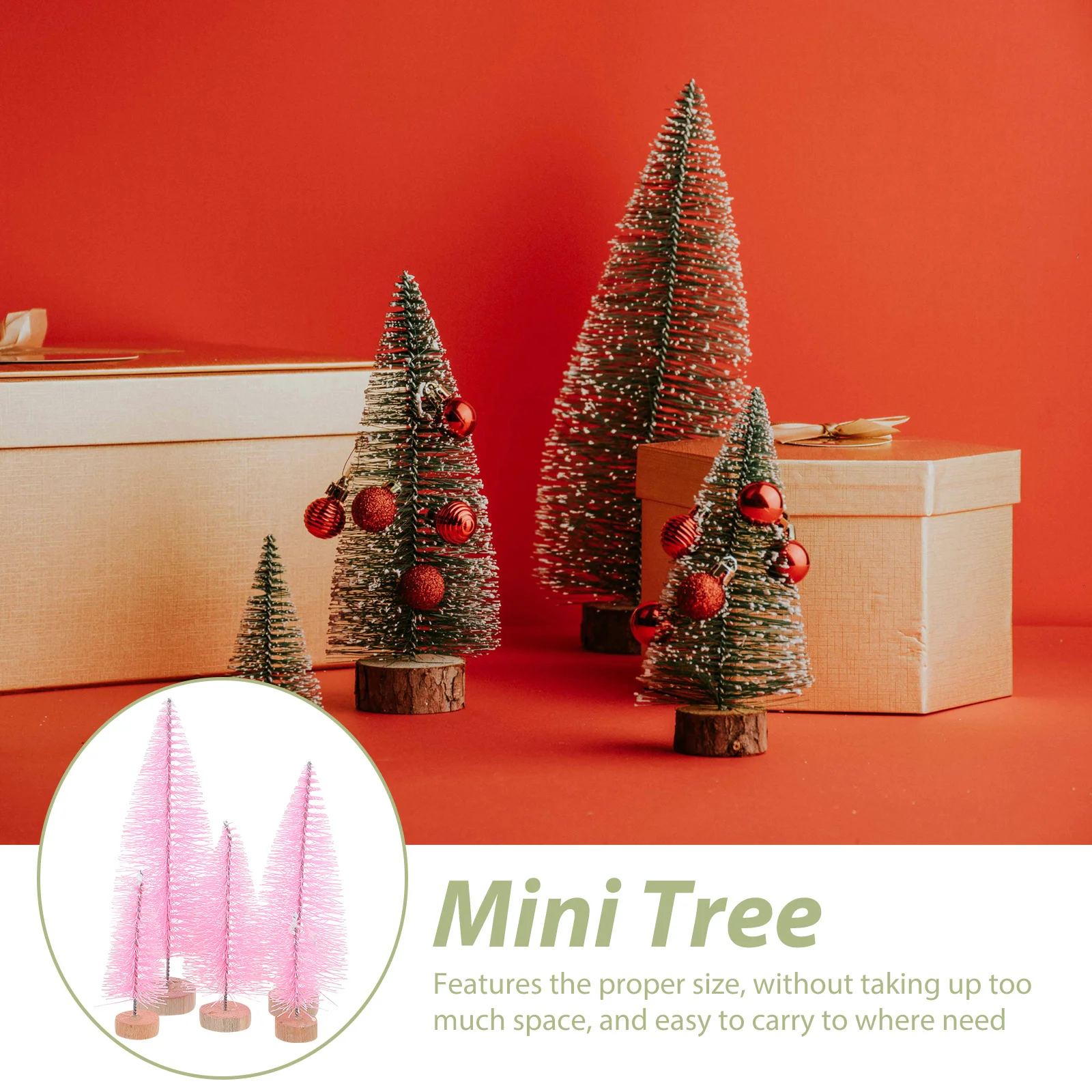 

10Pcs Mini Christmas Tree Decor Plastic Wood Material Stable Base Perfect for Xmas Table Decoration Christmas Tree Decorations