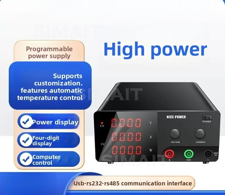 High Power Programmable HV DC Power Supply | RS232/485 Automation Test Source for PV/Semiconductor