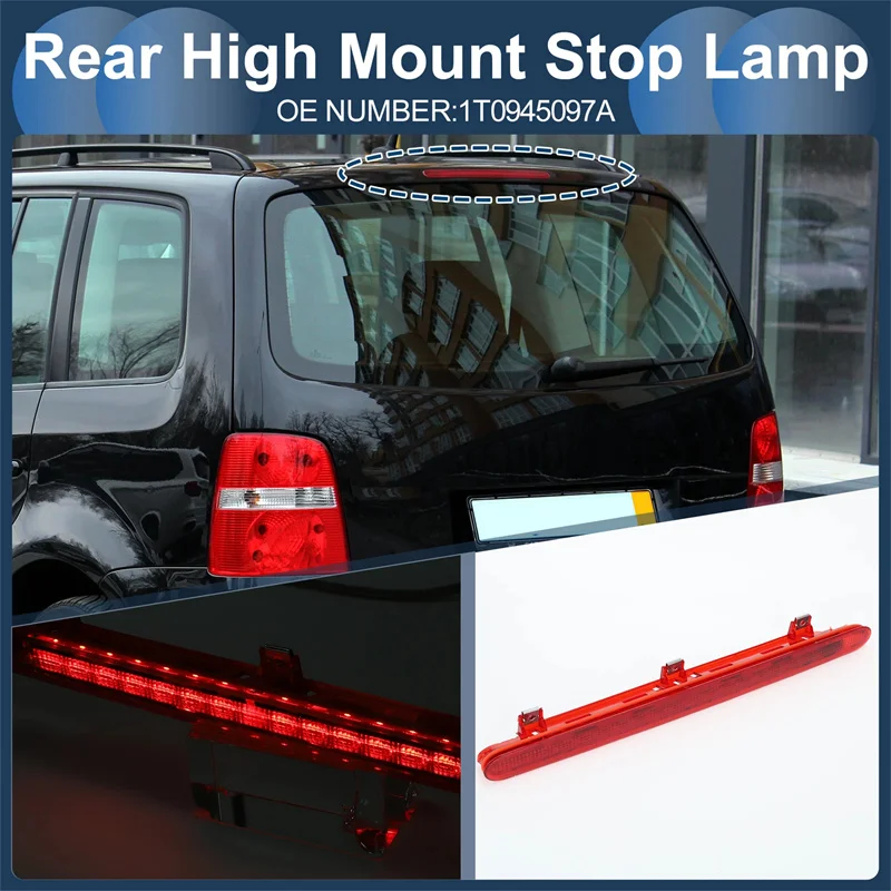 

CA1pc VW Touran 2003-2010 High Mounted Stop Light 1T0945097A Red Additional Brake Lamp High Mount Stop Lamp Third Brake Light