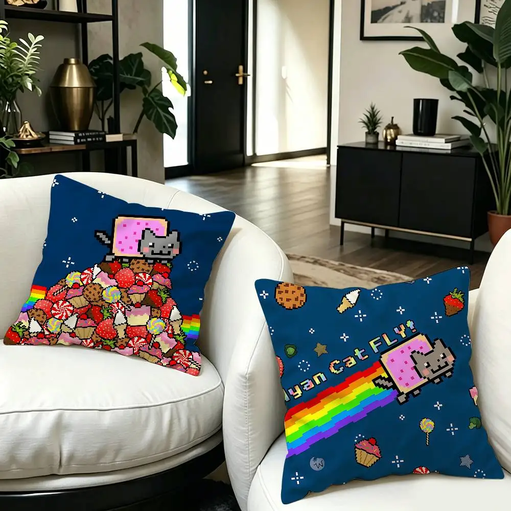 Cute Cartoon Nyan Cat Pillow Anime Pillow Sofa Bed Head Pillow Cover Cushion Cover 45x45 cm Fashion