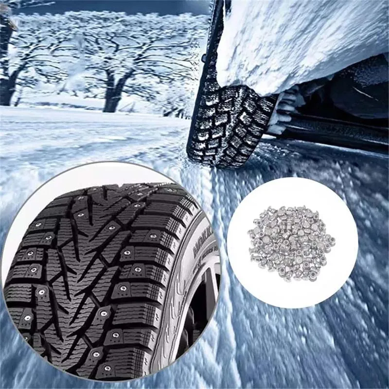 

50pcs 8*10mm Car Tires Studs Screw Snow Spikes Anti-Slip Wheel Tyres Chains Studs For ATV Vehicle Motorcycle Winter Wheel Lugs