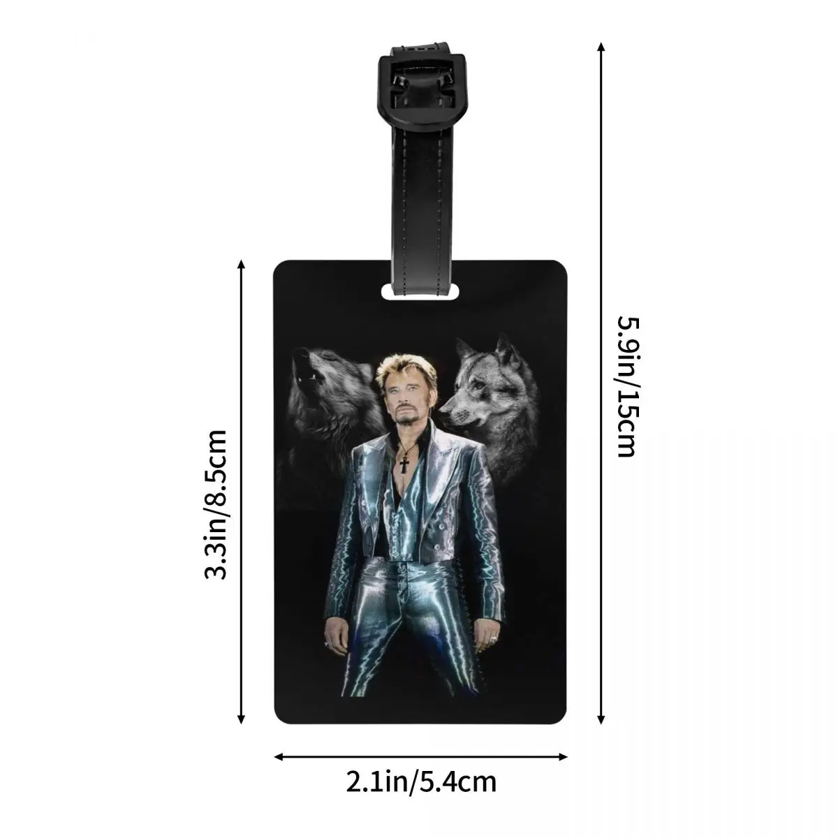 Johnny Hallyday Met Bagagelabel Aangepaste Franse Rock Singer Bagagelabels Privacy Cover Naam Id Card