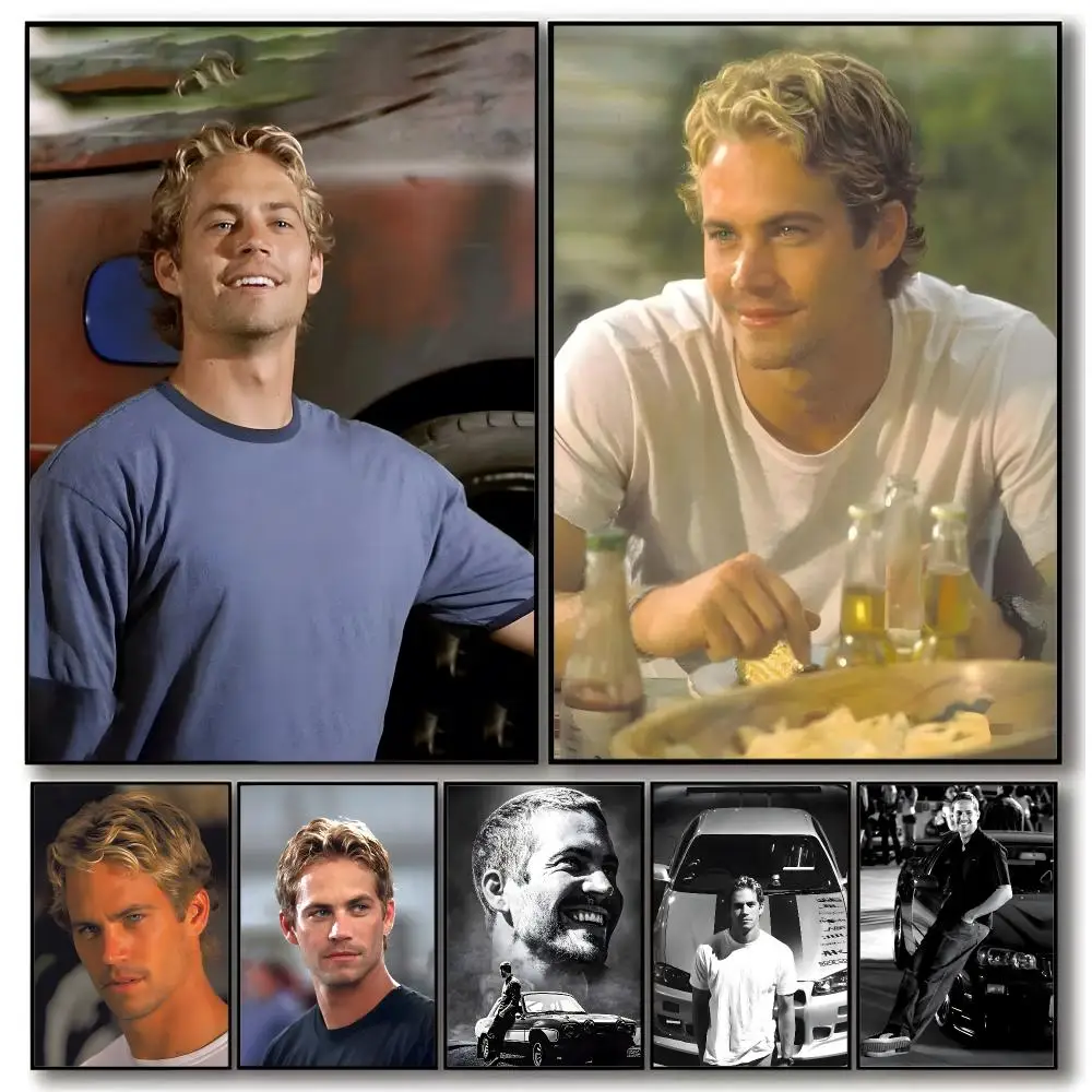 Famous actor Paul Walker Poster Aesthetic Dorm & Bedroom Wall Art Decor