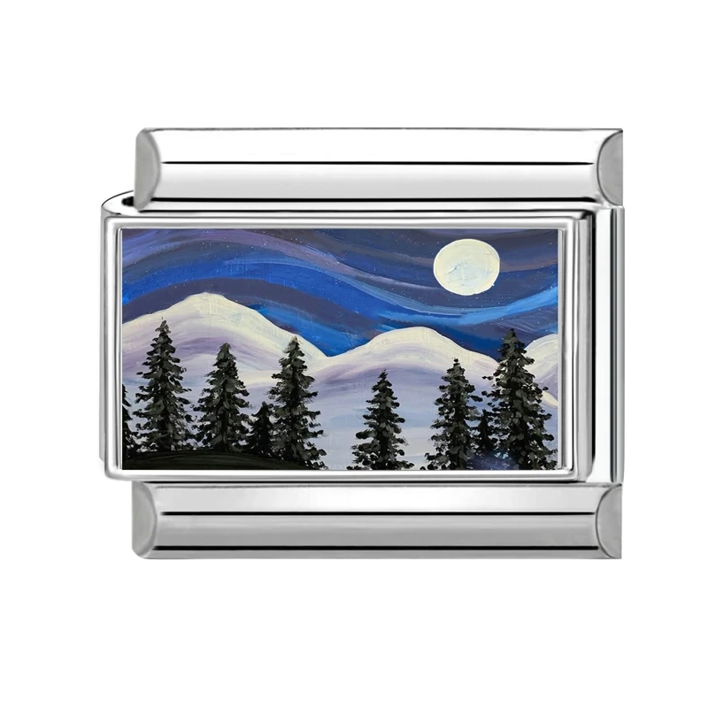 Mountains and Seas Scenery Italian Charm Links for Bracelets