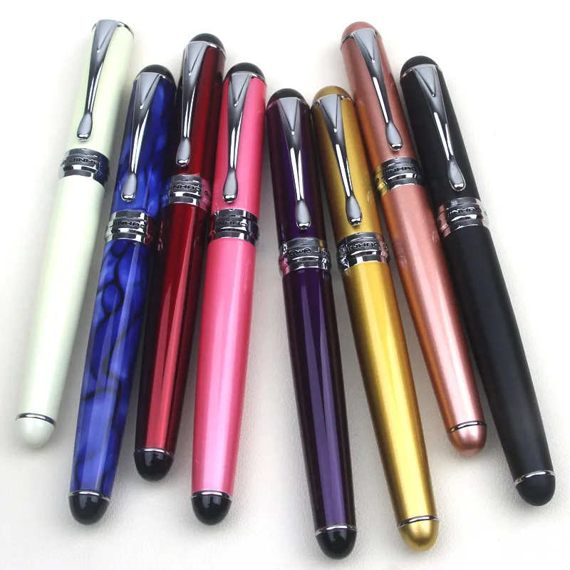 

JINHAO X750 Шариковая ручка молочно-белая, синяя, розовая, металлическая, серебряная, с зажимом, чернильные ручки для письма, обратно в школу, канцелярские принадлежности