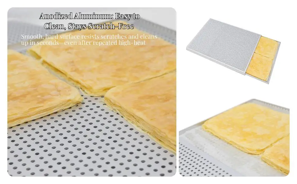 

Puff Pastry Baking Tray Baking Sheet Prevents Over-expansion Easy Clean Bakeware Cake Pan Perforated Two Layer for Dessert